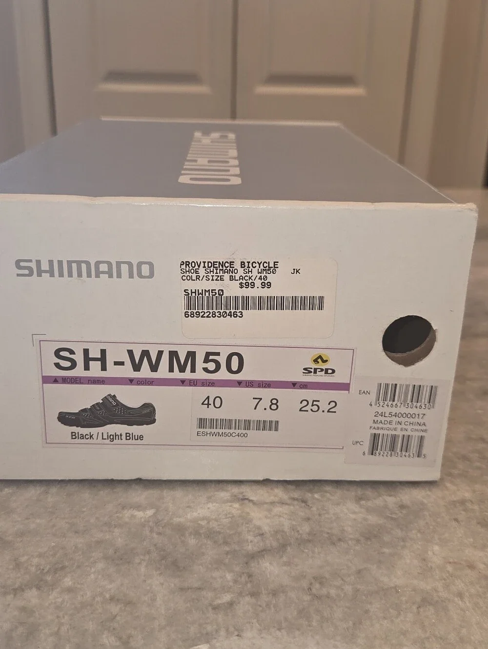 Shimano Ladies Black and White Cycling Or Spinning Sneakers